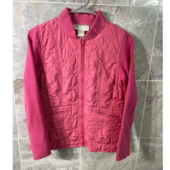 Susan Bristol Light Zipper Jacket in Pink - Picture 1 of 4